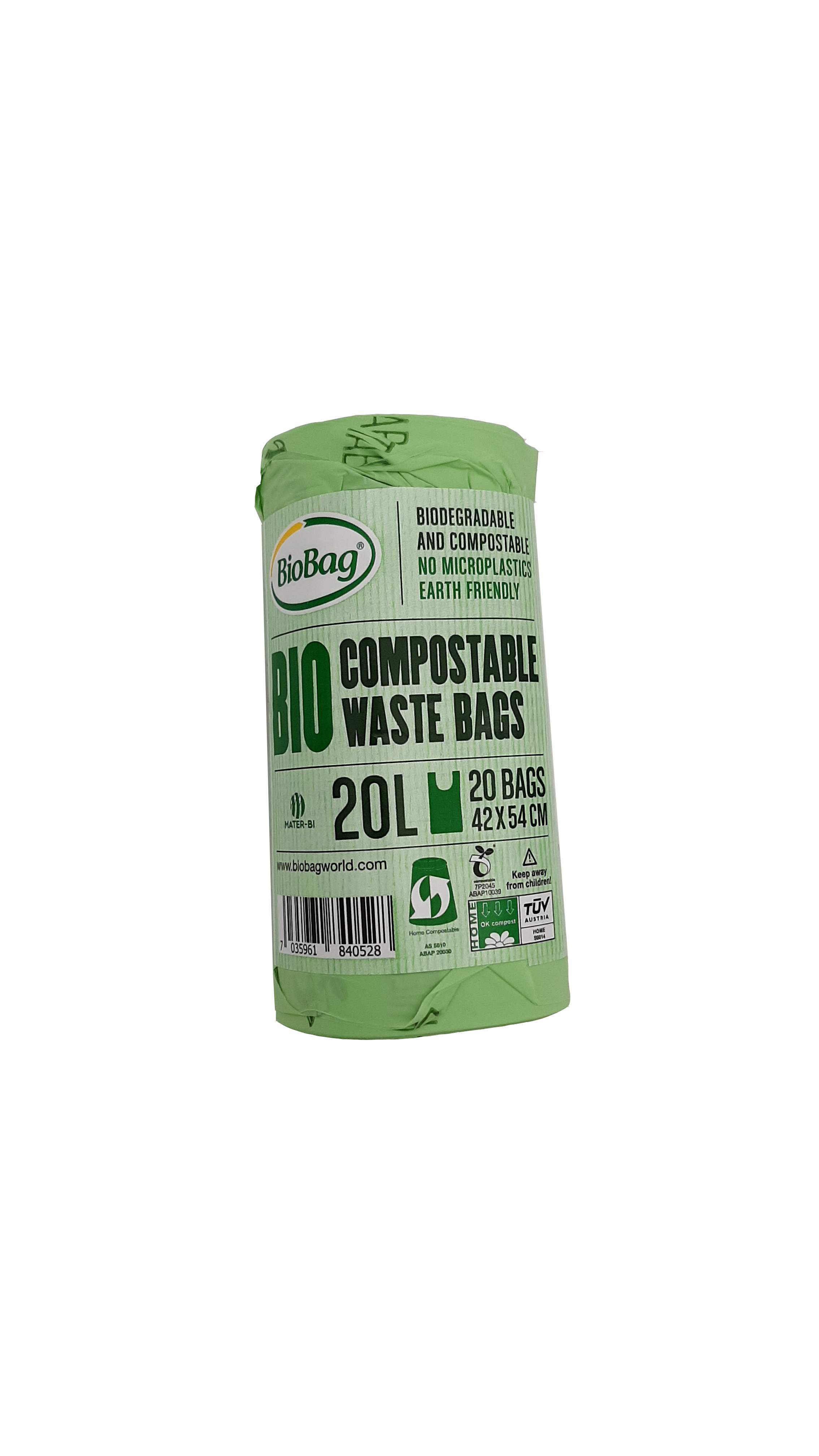Kompostierbare Biomüllbeutel 20 Liter - 6 Rollen à 20 Beutel, 120 Stück - OK compost HOME zertifiziert