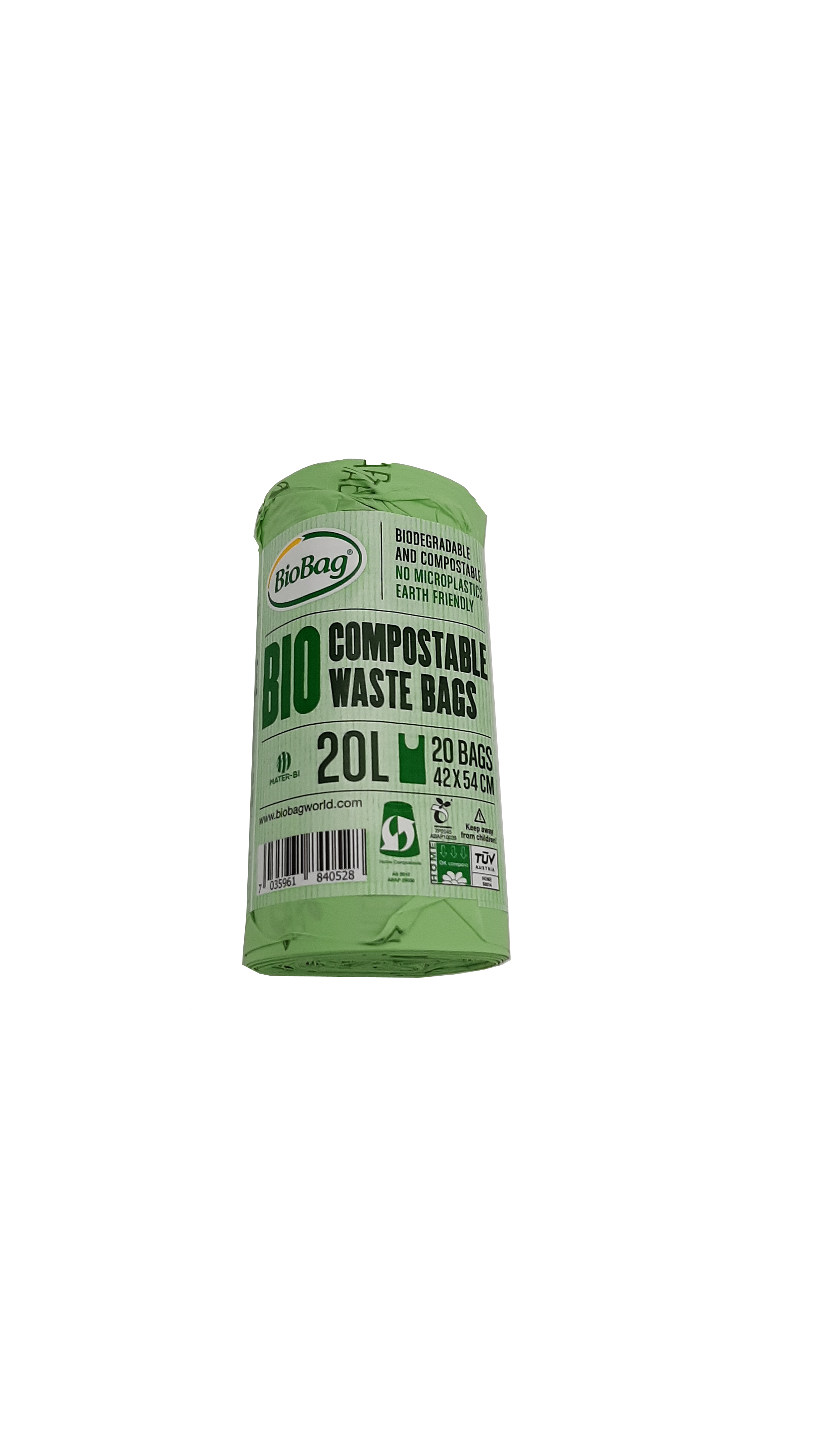 Kompostierbare Biomüllbeutel 20 Liter - 6 Rollen à 20 Beutel, 120 Stück - OK compost HOME zertifiziert